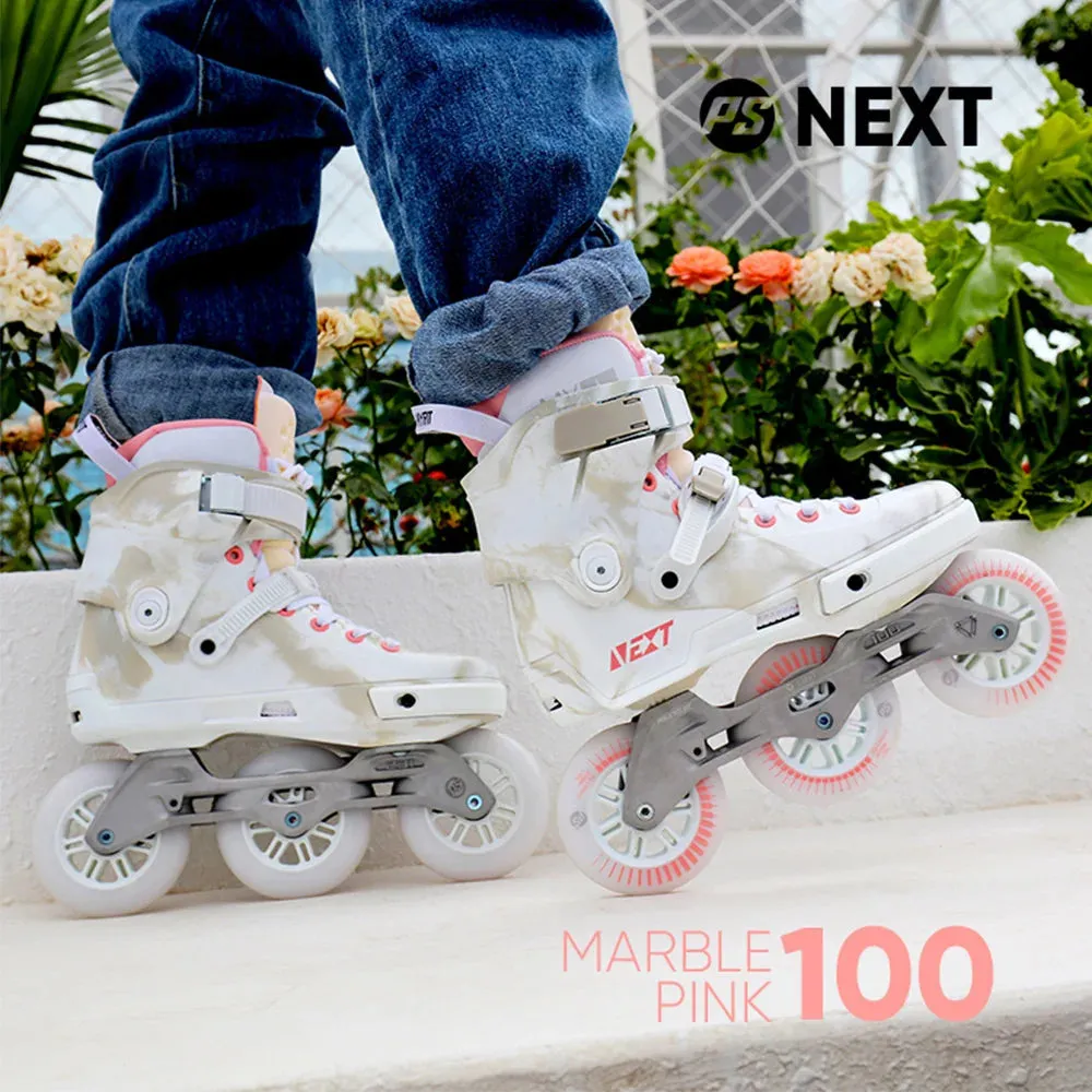 100% Original Powerslide NEXT Marble Pink Trinity Frame Inline Skates 3*100mm Street Racing Skate Roller Free Skating Patines