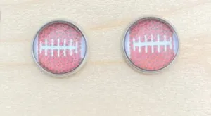 12mm Round Football Earrings - #7744