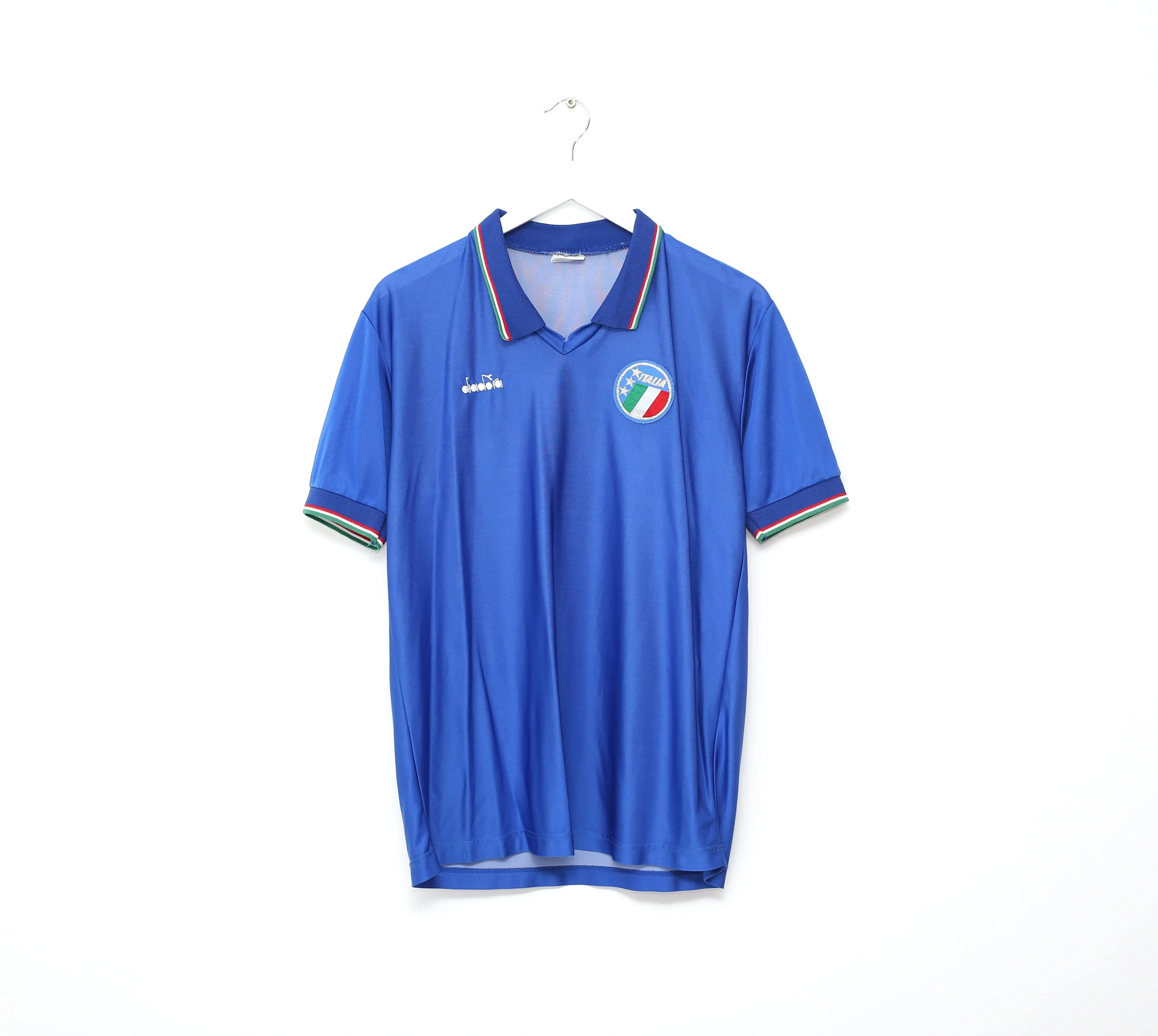 1986/91 BAGGIO #15 Italy Vintage Diadora Home Football Shirt (M/L) Italia 90