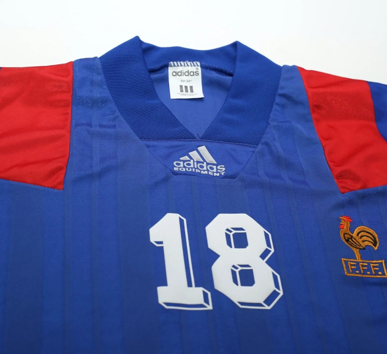 1992/94 CANTONA #18 France Vintage adidas Home Football Shirt Jersey (L) Euro 92