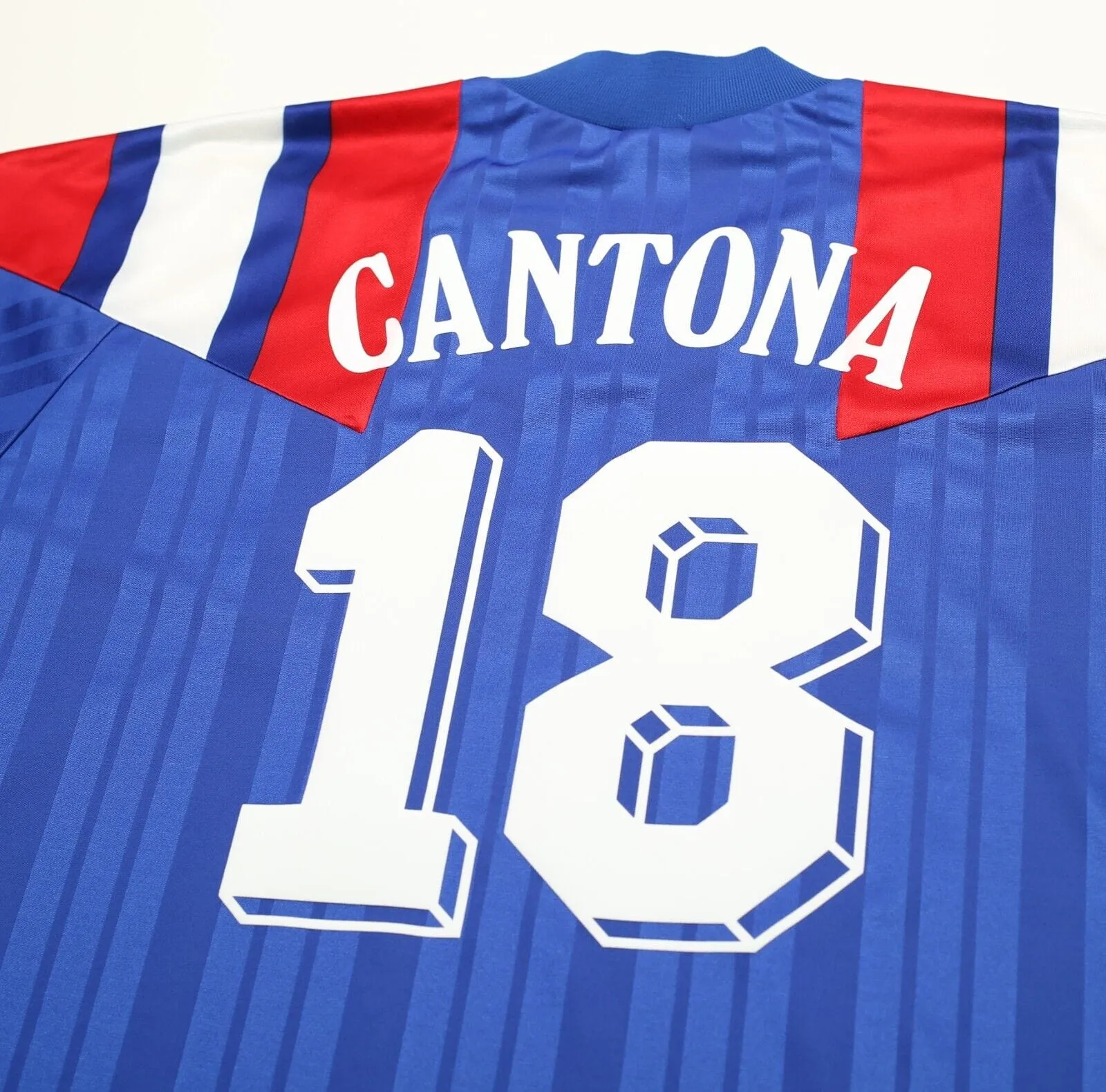 1992/94 CANTONA #18 France Vintage adidas Home Football Shirt Jersey (XL) Euro 92