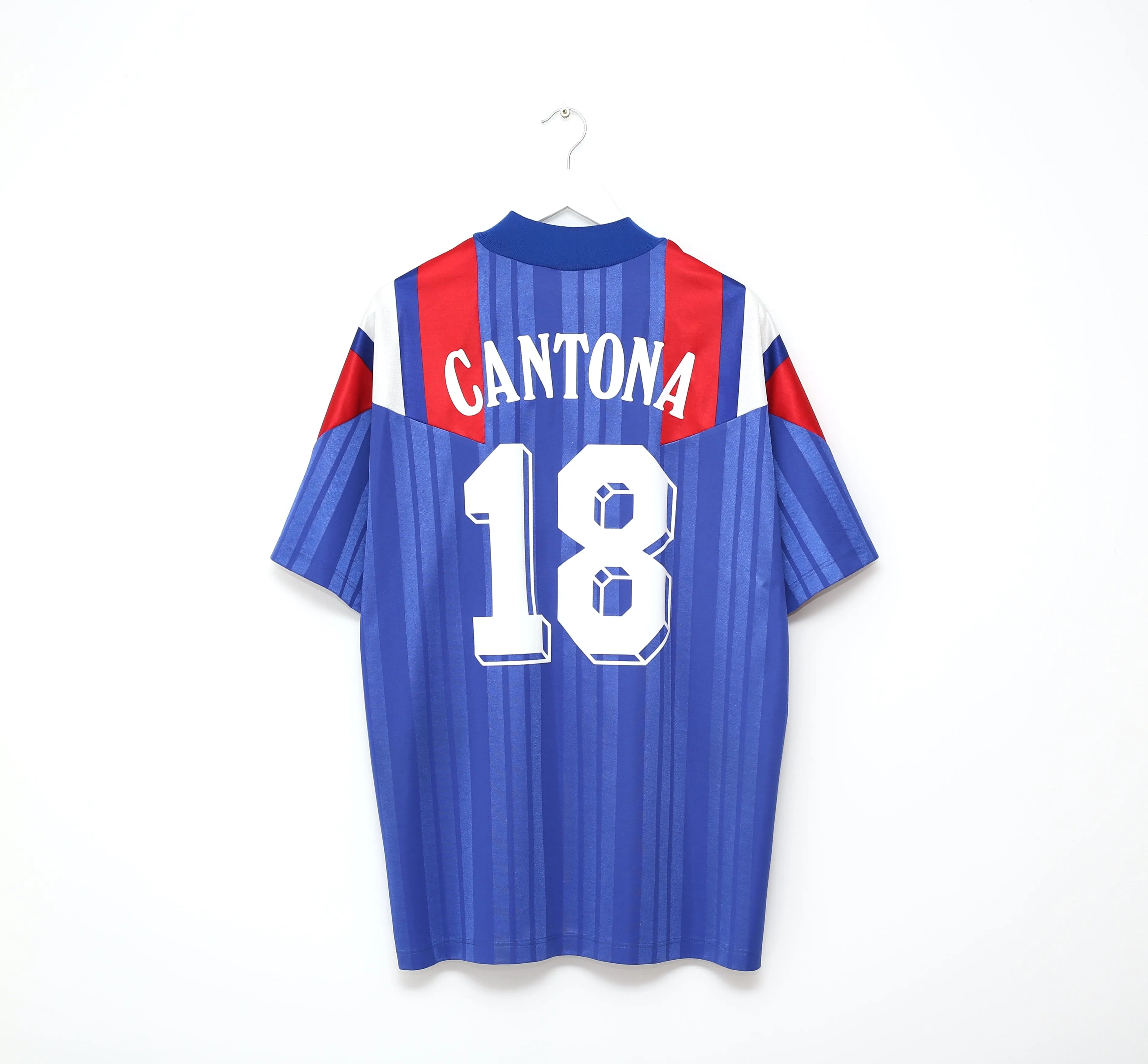 1992/94 CANTONA #18 France Vintage adidas Home Football Shirt Jersey (XL) Euro 92