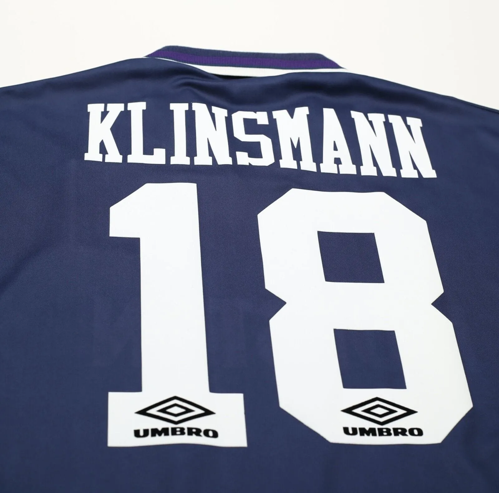 1994/95 KLINSMANN #18 Tottenham Hotspur Vintage Umbro Away Football Shirt (XL)