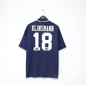 1994/95 KLINSMANN #18 Tottenham Hotspur Vintage Umbro Away Football Shirt (XL)