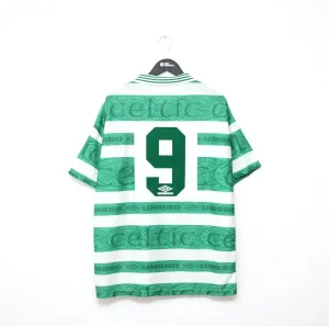 1995/97 VAN HOOIJDONK #9 Celtic Vintage Umbro Home Football Shirt (XL) HOLLAND