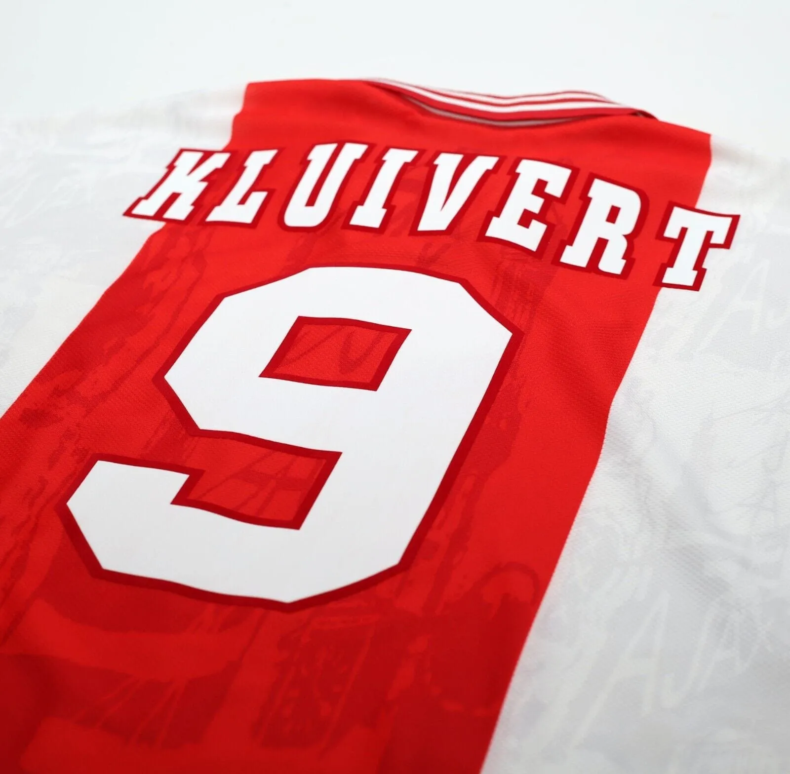 1996/97 KLUIVERT #9 Ajax Vintage Umbro Home Football Shirt Jersey (XL)