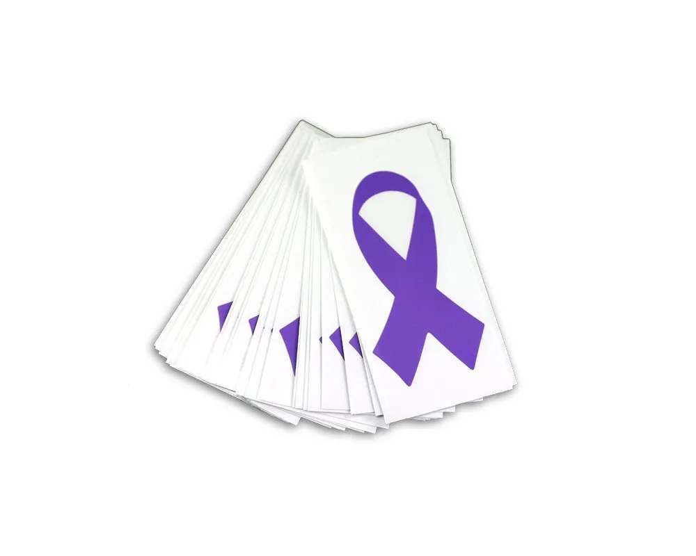 25 Purple Ribbon Awareness Decals