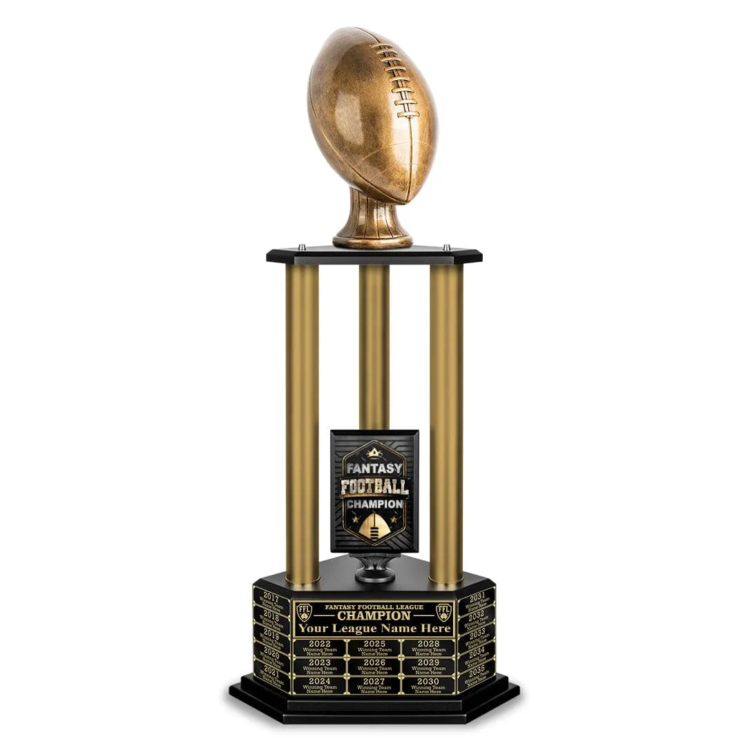 26”-36” Gold Column Fantasy Football Perpetual Trophy