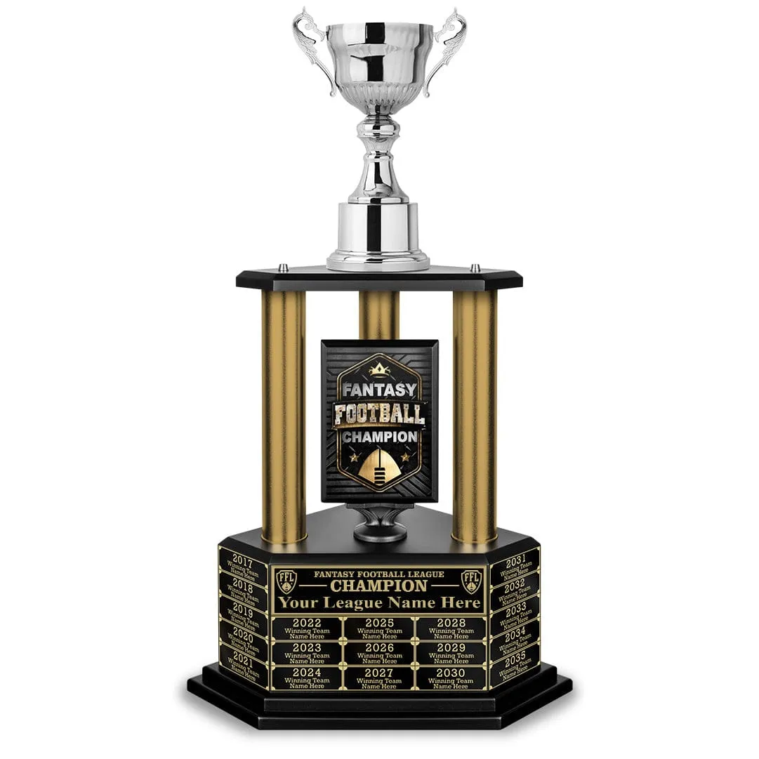 26”-36” Gold Column Fantasy Football Perpetual Trophy