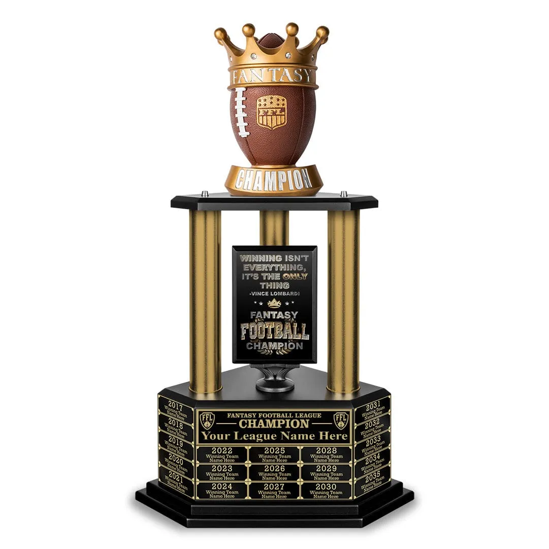 26”-36” Gold Column Fantasy Football Perpetual Trophy