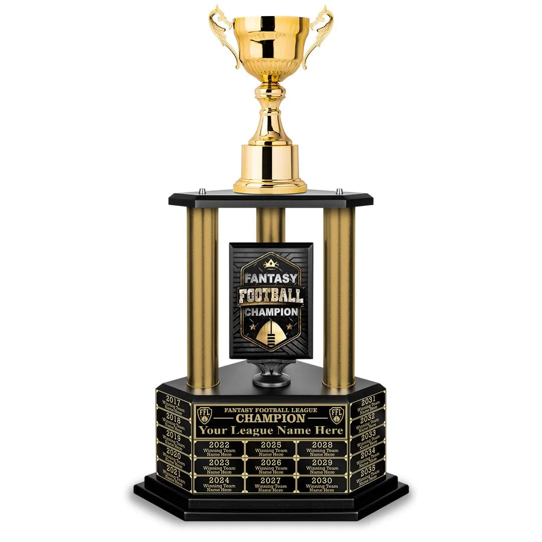 26”-36” Gold Column Fantasy Football Perpetual Trophy