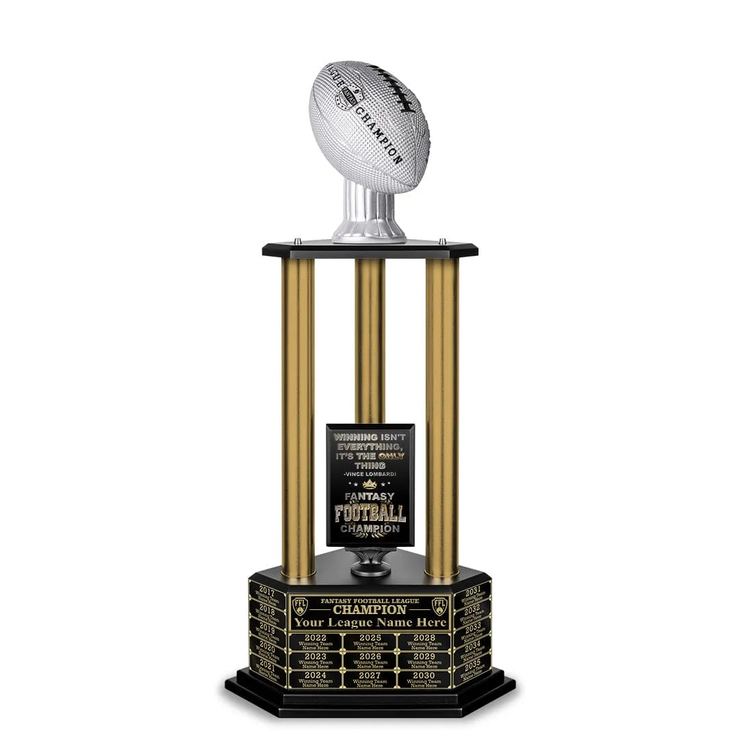 26”-36” Gold Column Fantasy Football Perpetual Trophy