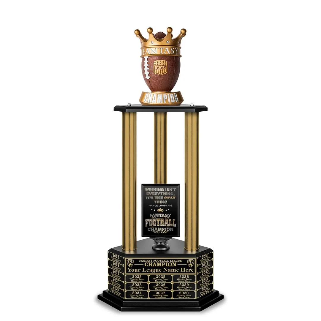 26”-36” Gold Column Fantasy Football Perpetual Trophy