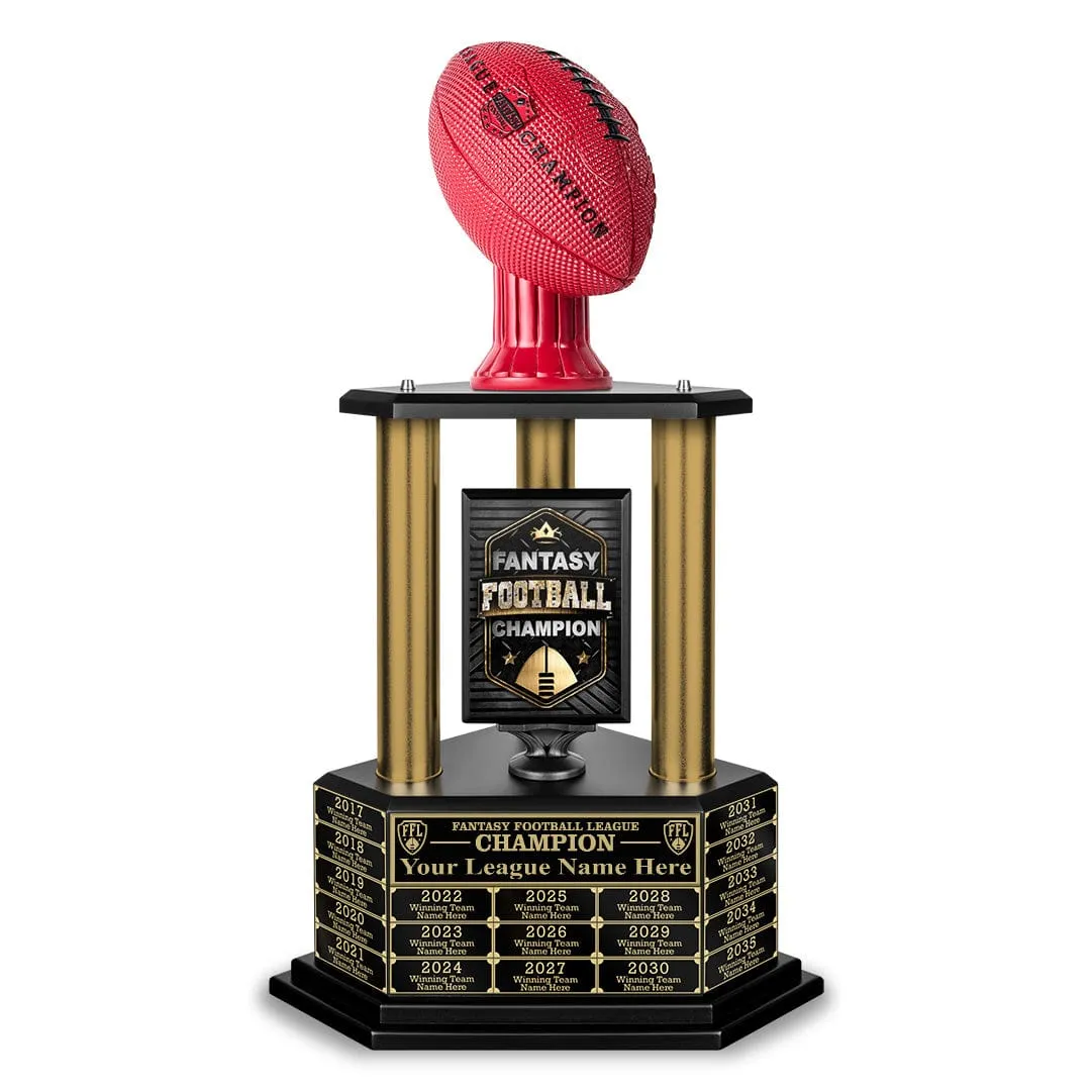 26”-36” Gold Column Fantasy Football Perpetual Trophy