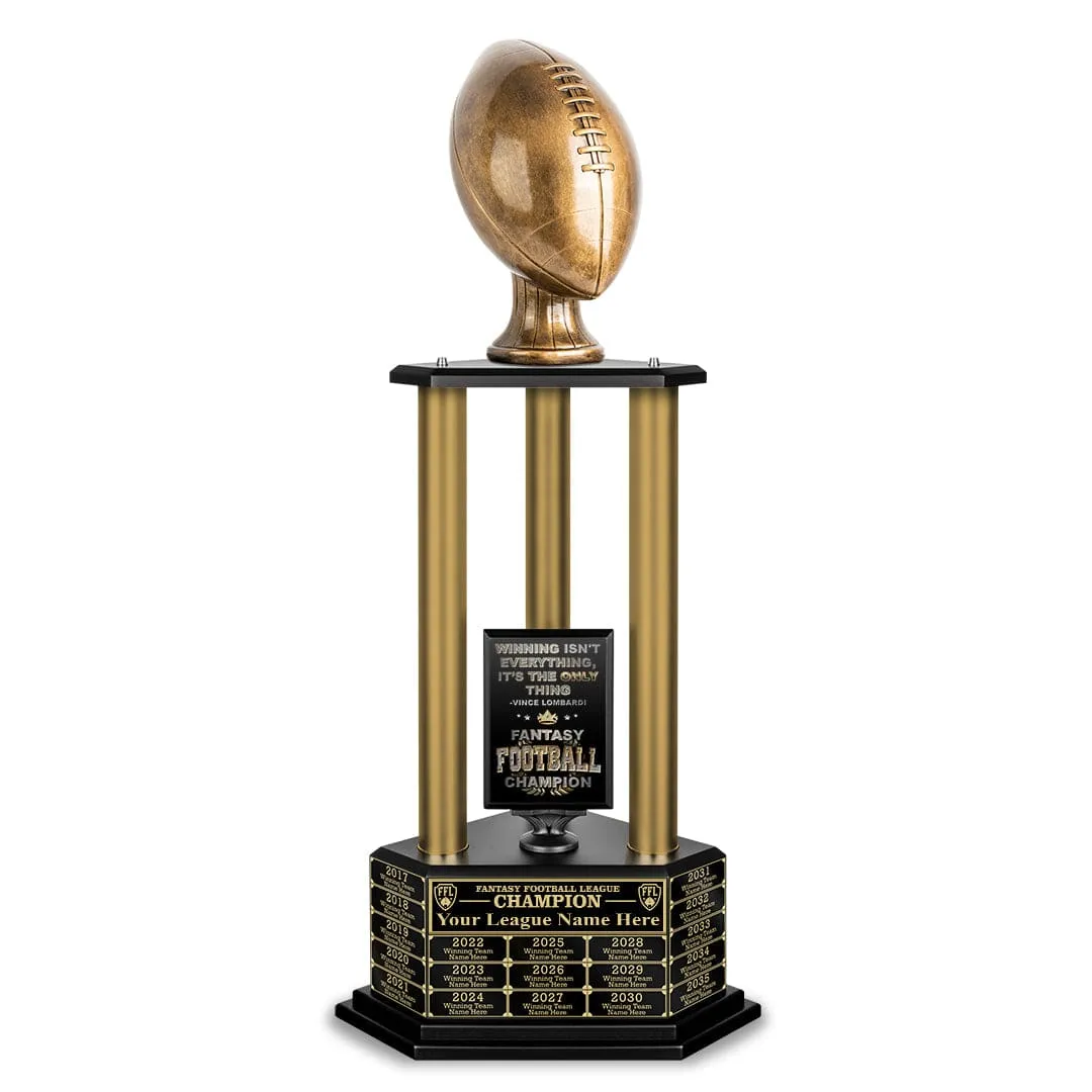 26”-36” Gold Column Fantasy Football Perpetual Trophy