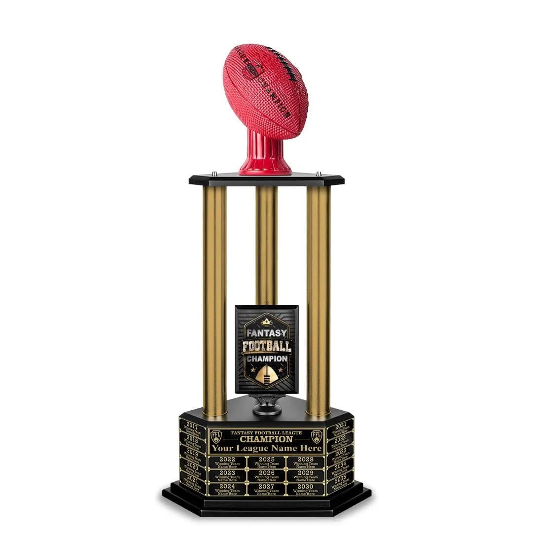 26”-36” Gold Column Fantasy Football Perpetual Trophy