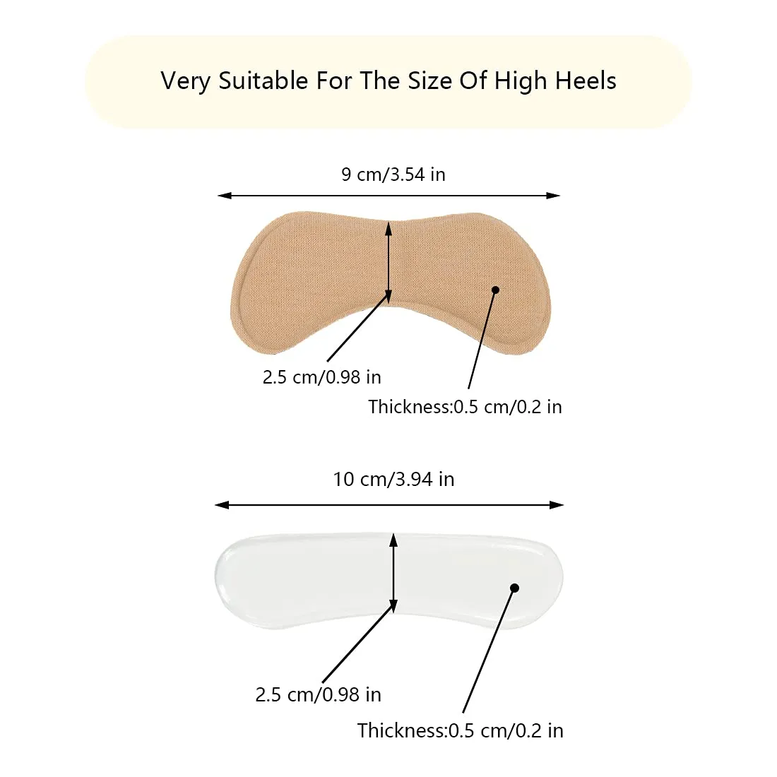 4 Pairs Heel Cushion Inserts Heel Cushions for Shoes,Self-Adhesive Heel Grips Foot Care Protector for Women,Men