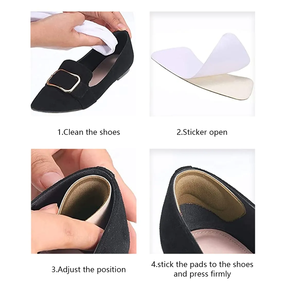 4 Pairs Heel Cushion Inserts Heel Cushions for Shoes,Self-Adhesive Heel Grips Foot Care Protector for Women,Men