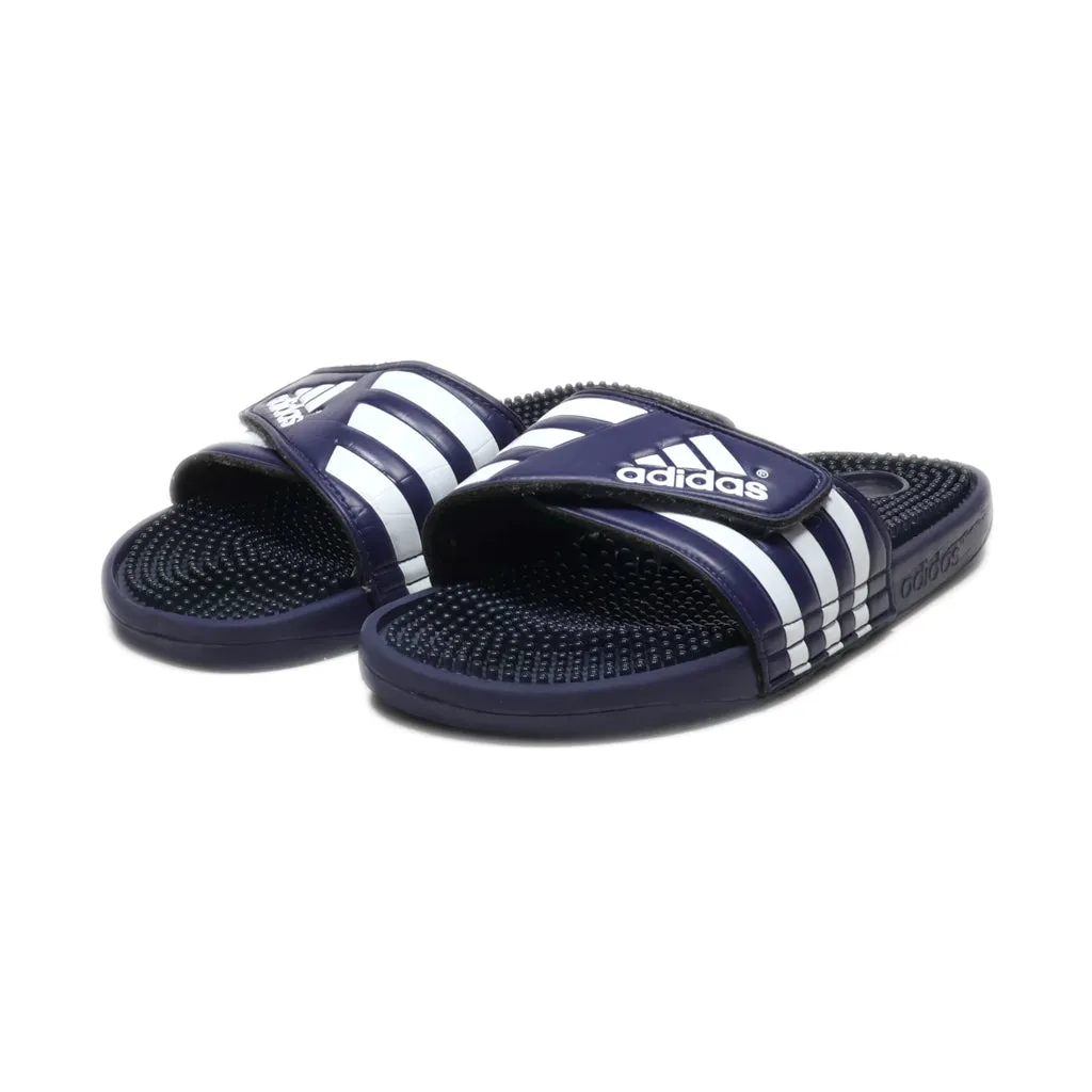 Adidas Adissage Slides Slippers Leather Blue Colour For Men