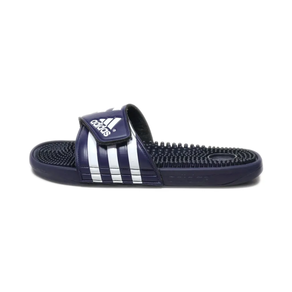 Adidas Adissage Slides Slippers Leather Blue Colour For Men