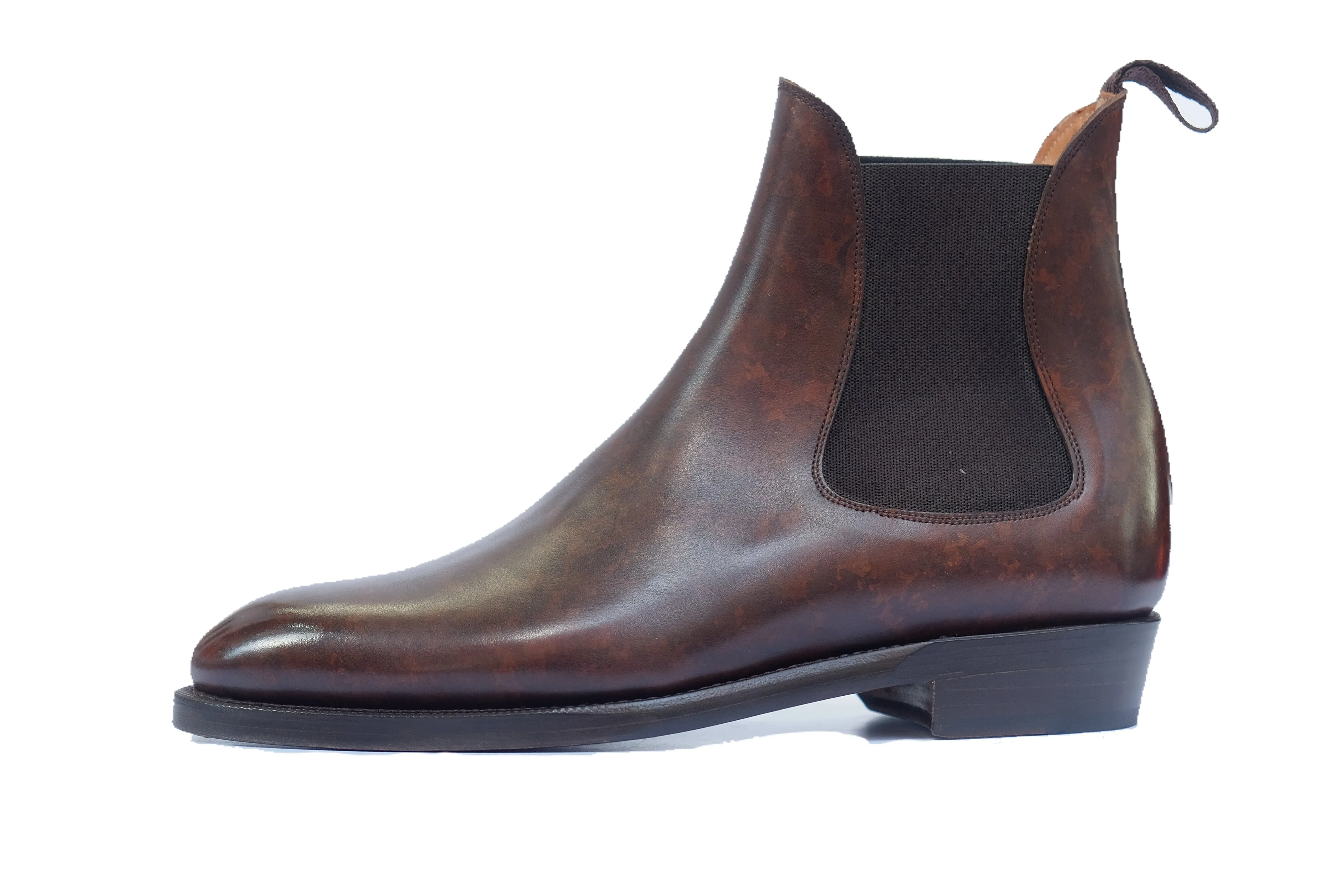 Alki - MTO - Dark Brown Marble Patina - NGT Last - Double Leather Sole