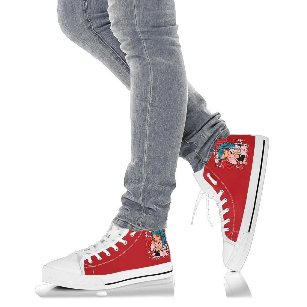 Anime Sneakers #6 - High Top Sneakers | Custom Sneakers Women, Custom Women's Sneakers, Customized Sneakers, High Top Sneakers for Women