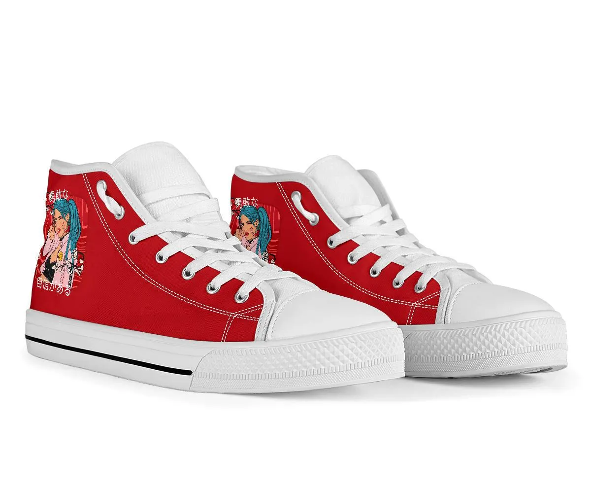 Anime Sneakers #6 - High Top Sneakers | Custom Sneakers Women, Custom Women's Sneakers, Customized Sneakers, High Top Sneakers for Women