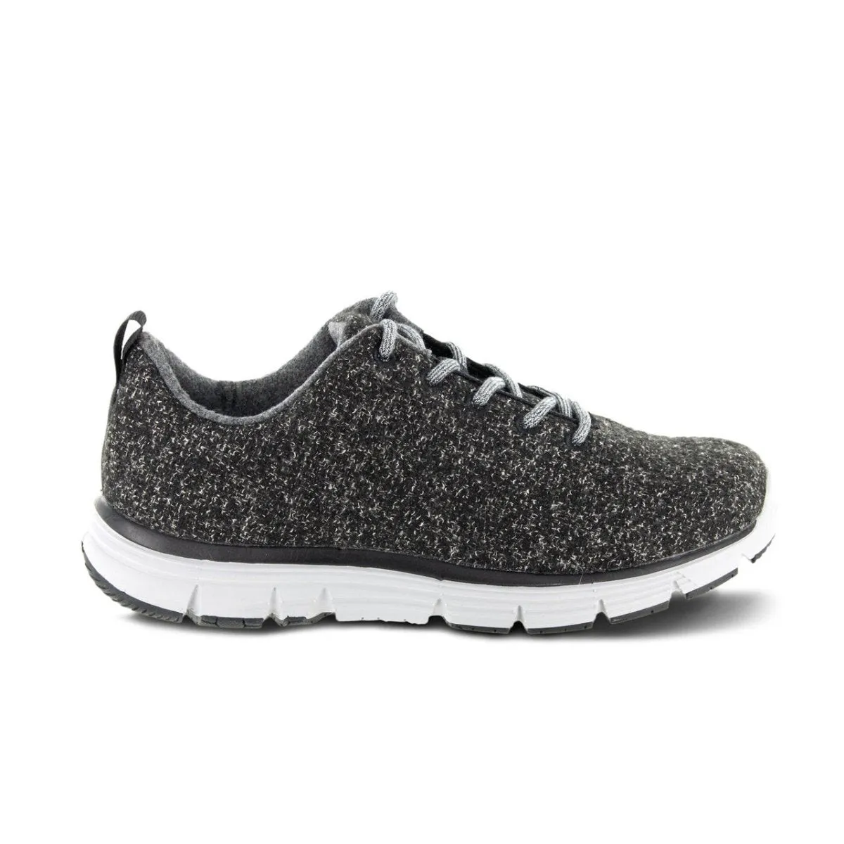 Apex A8100w Natural Wool Knit Women's Casual Shoe In Dark Grey