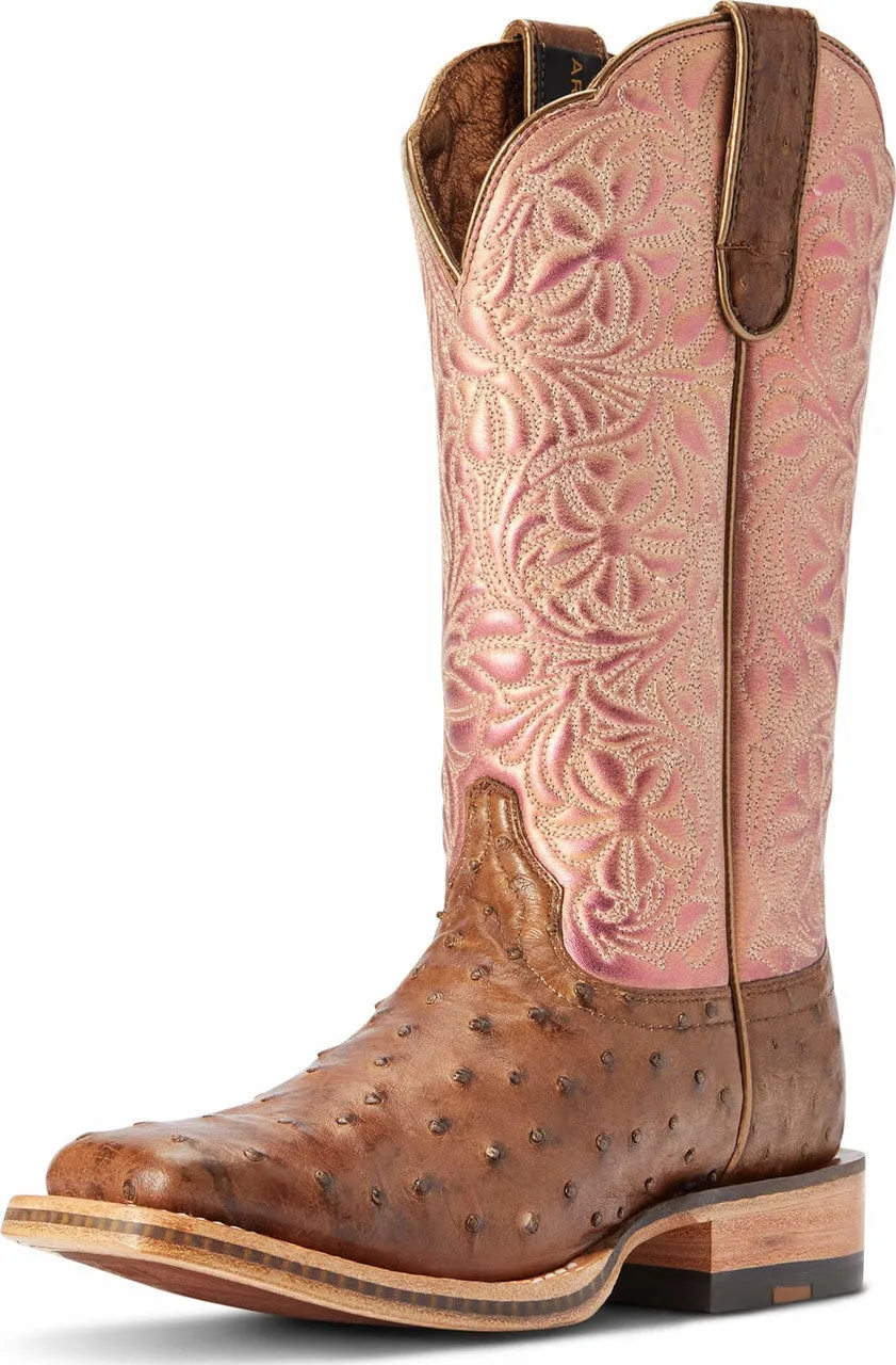 Ariat Ladies Full Quil Ostrich Donatells Distressed Chocolate 10042383