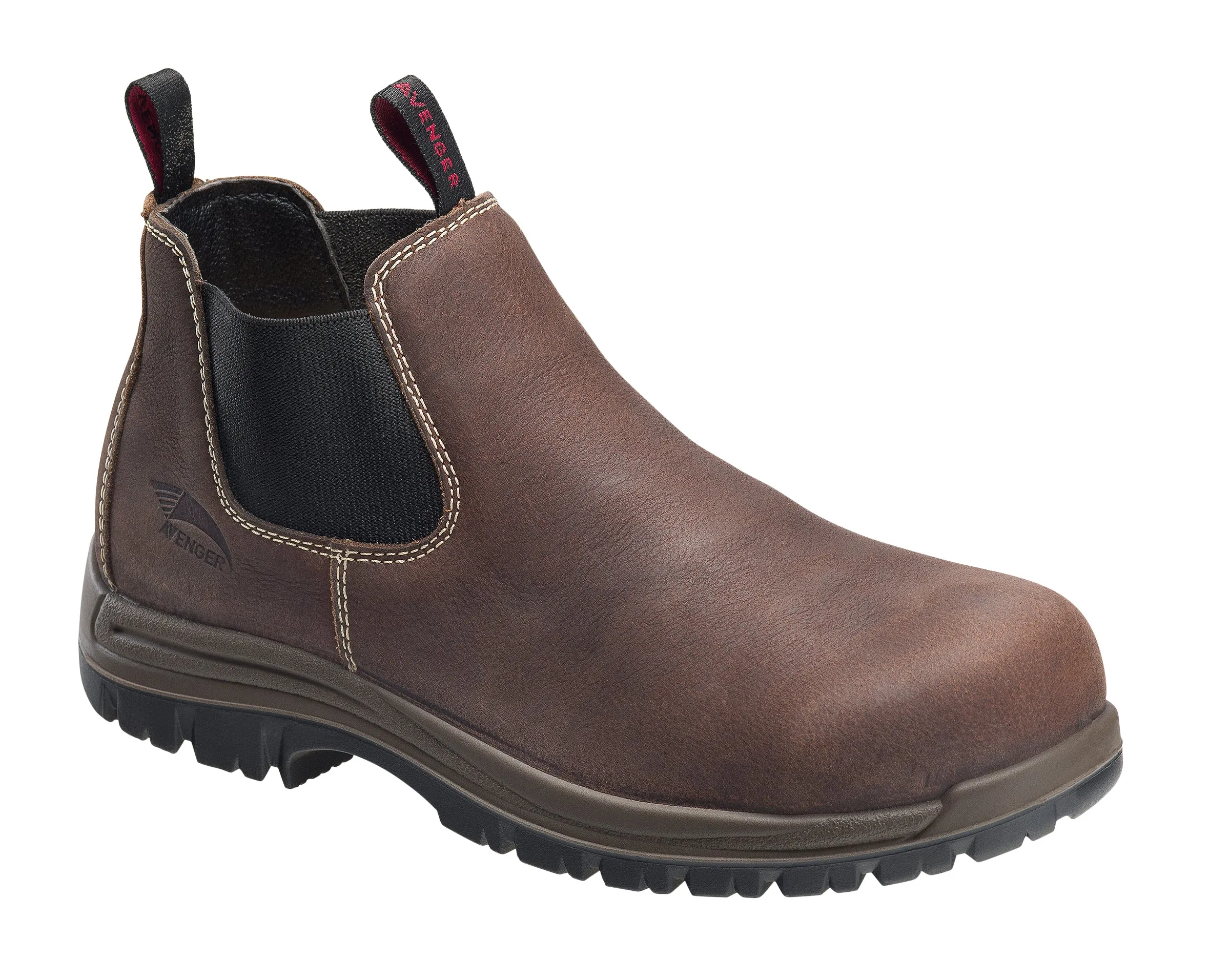 'Avenger' Men's 4" Foreman Romeo EH SR Comp Toe Pull On - Brown