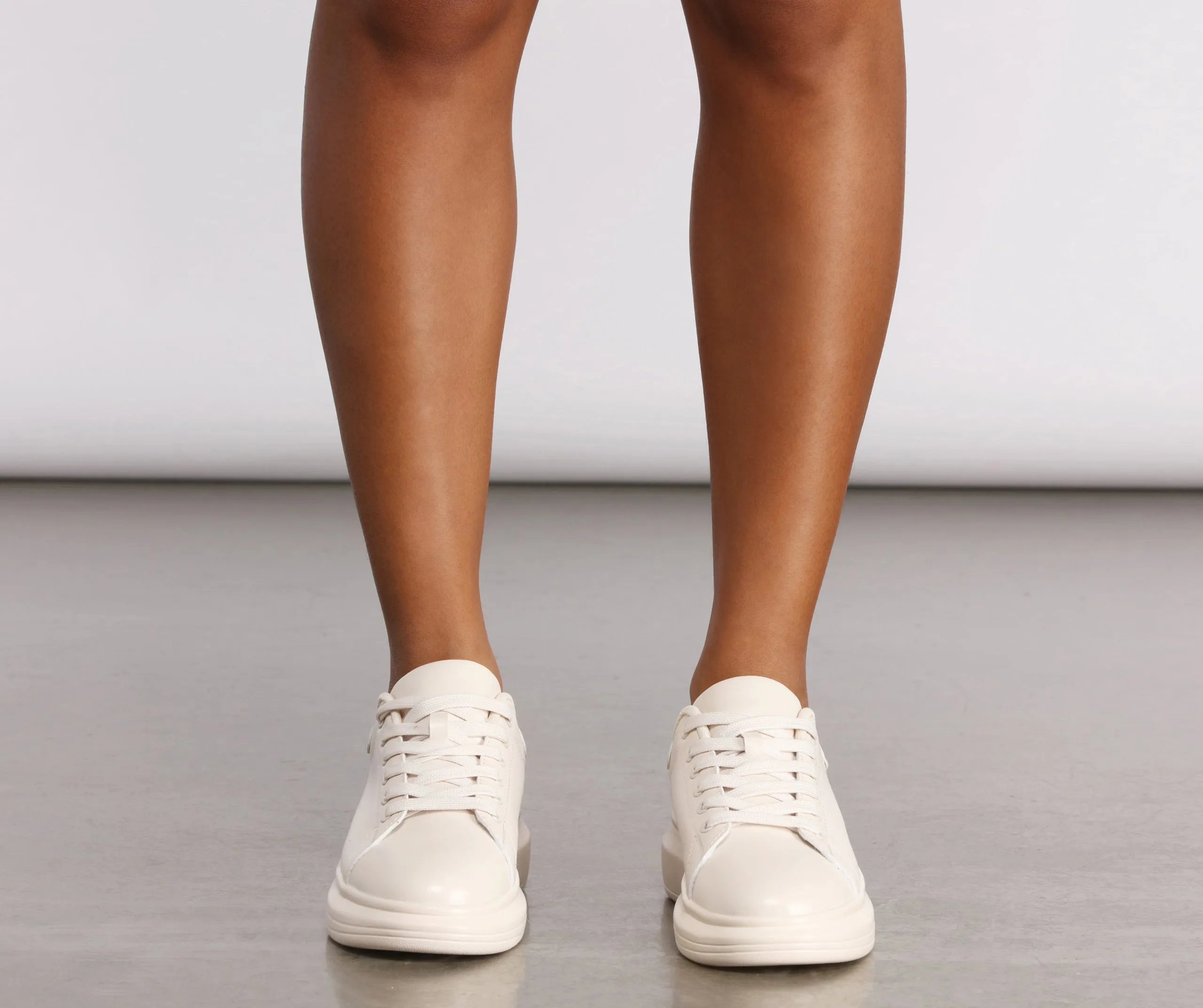 Basic Lace-Up Platform Sneakers