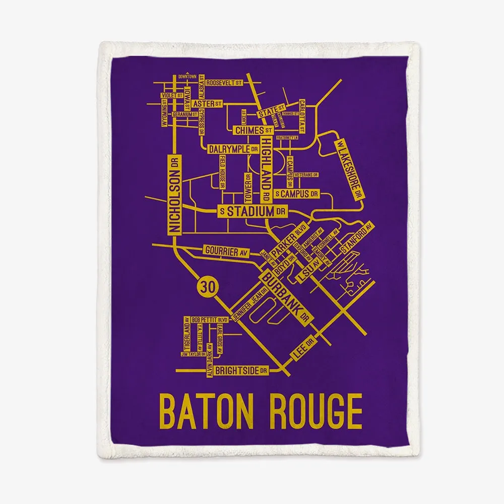 Baton Rouge, Louisiana Street Map Blanket Freshmen/Graduates Memorial Gifts