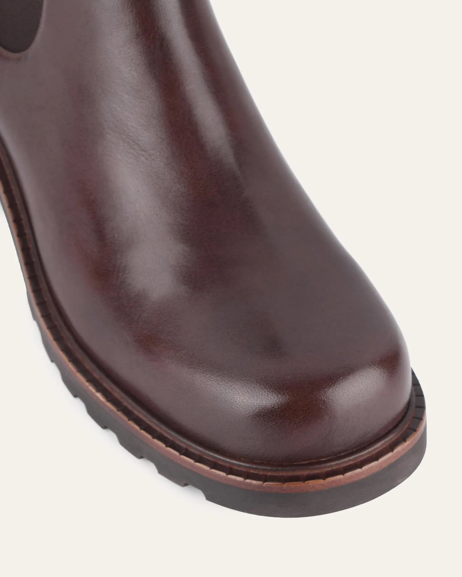 BEVERLEY MID ANKLE BOOTS CHOCOLATE LEATHER