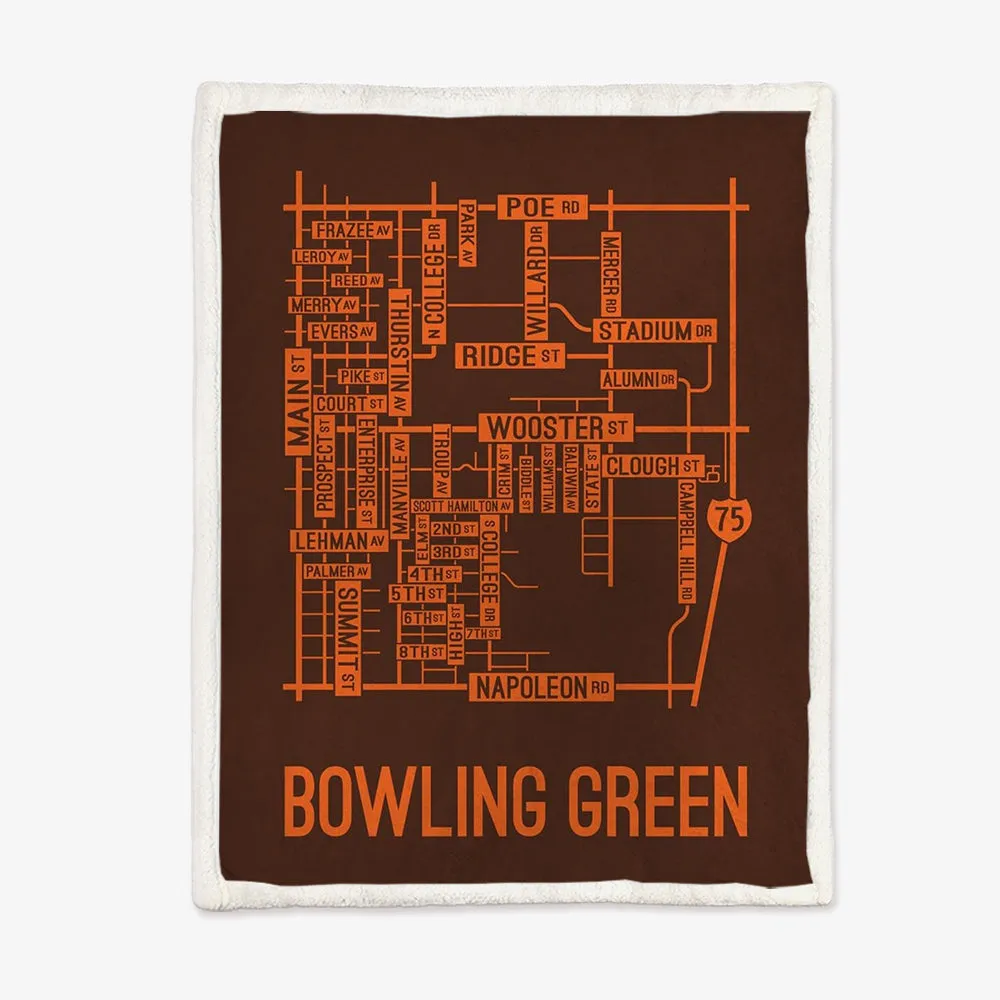 Bowling Green, Ohio Street Map Blanket Freshmen/Graduates Memorial Gifts