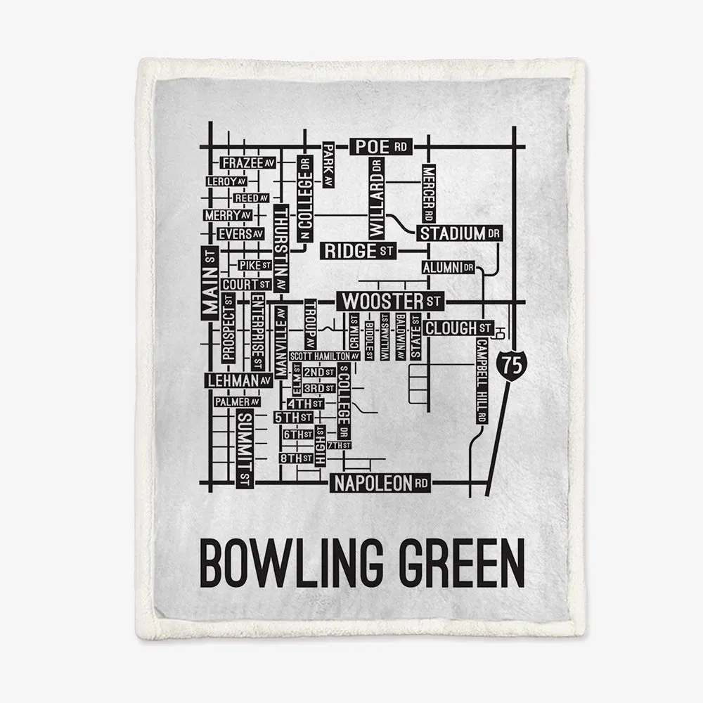 Bowling Green, Ohio Street Map Blanket Freshmen/Graduates Memorial Gifts