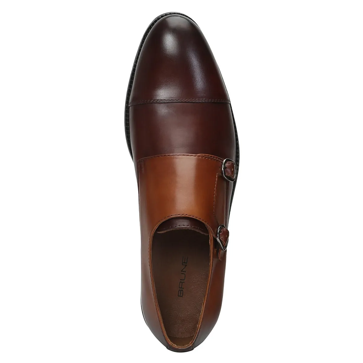 Brown Genuine Leather Monk Shoes By Brune & Bareskin