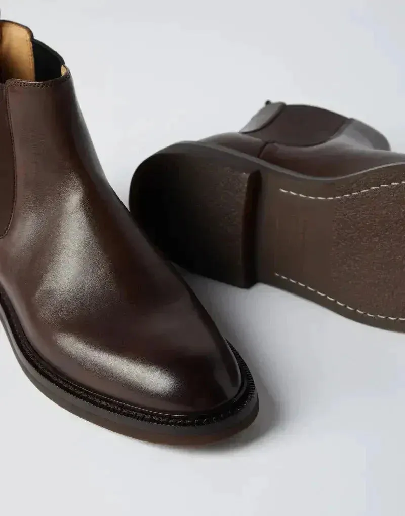 Buffed Calfskin Chelsea Boots