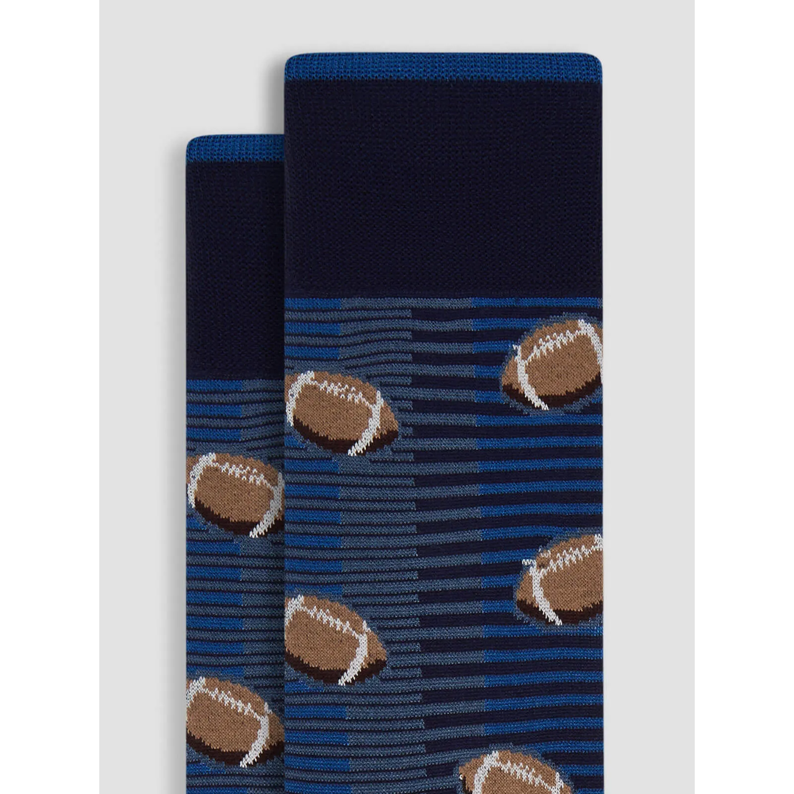 Bugatchi Football Mercerized Socks - Navy