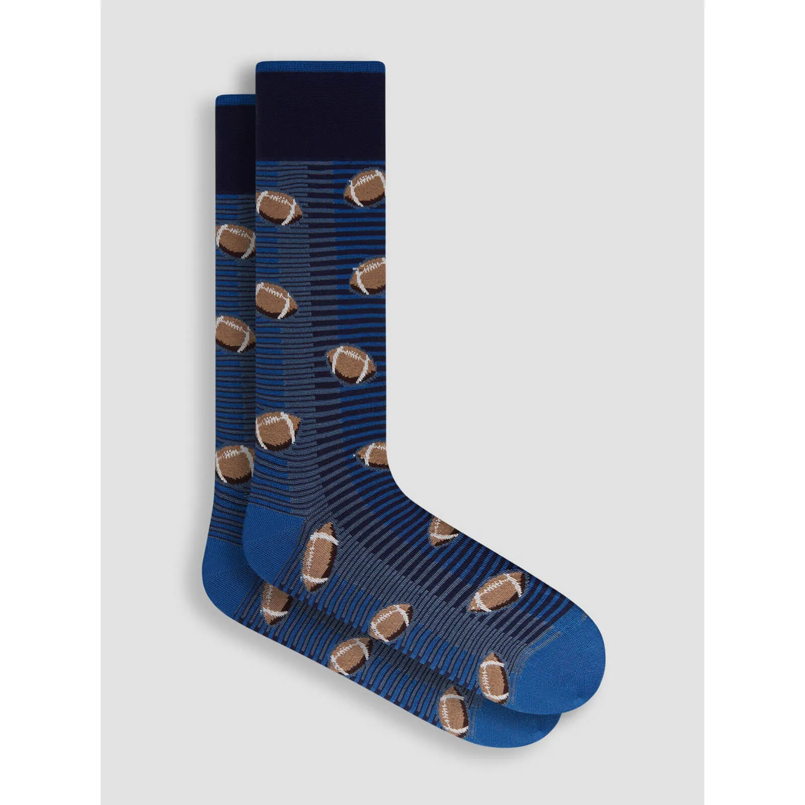 Bugatchi Football Mercerized Socks - Navy