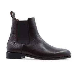 Calen - Men's Dark Brown Pebble Grain Leather Chelsea Boot