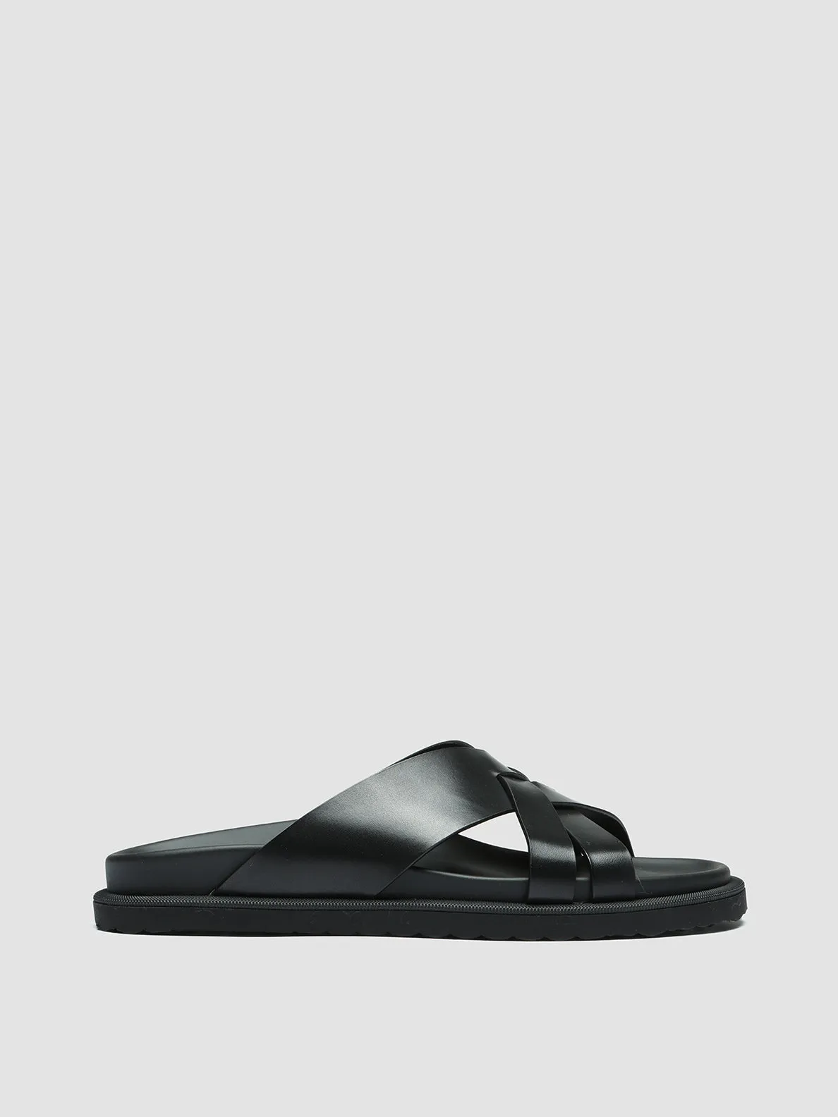 CHARRAT 003 - Black Leather Sandals