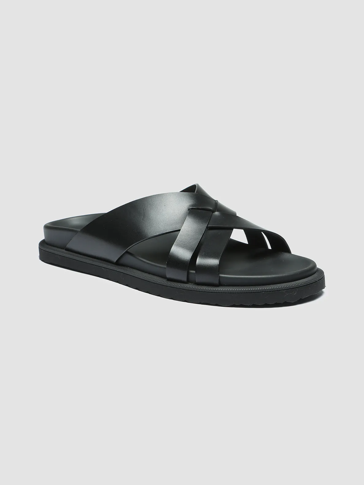 CHARRAT 003 - Black Leather Sandals