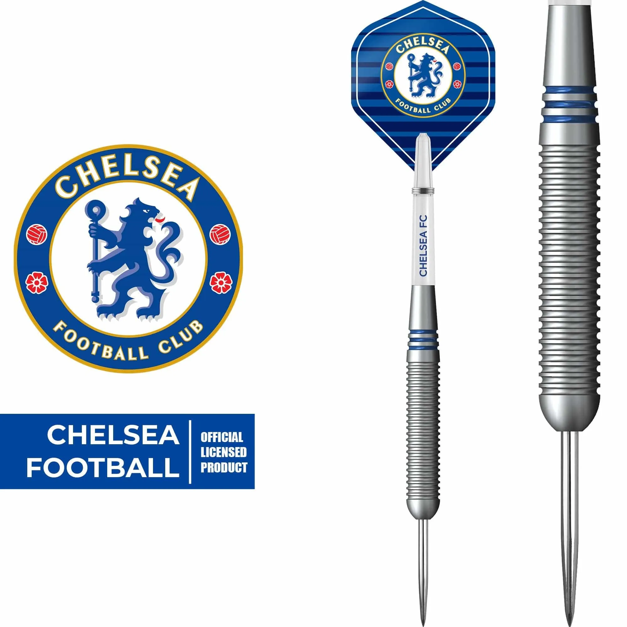 Chelsea Football Darts - Steel Tip Brass - Official Licensed - Chelsea FC - 22g