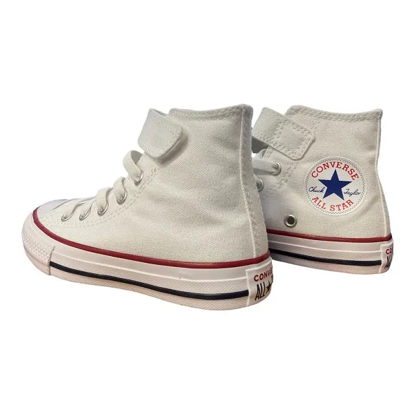 Converse scarpa sneakers da bambini con laccio elastico Chuck Taylor All Star 372884C bianco