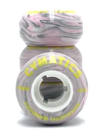 CYMATICS - 45mm/103a Pink/Gray/White Marble Antirocker Aggressive Inline Wheels