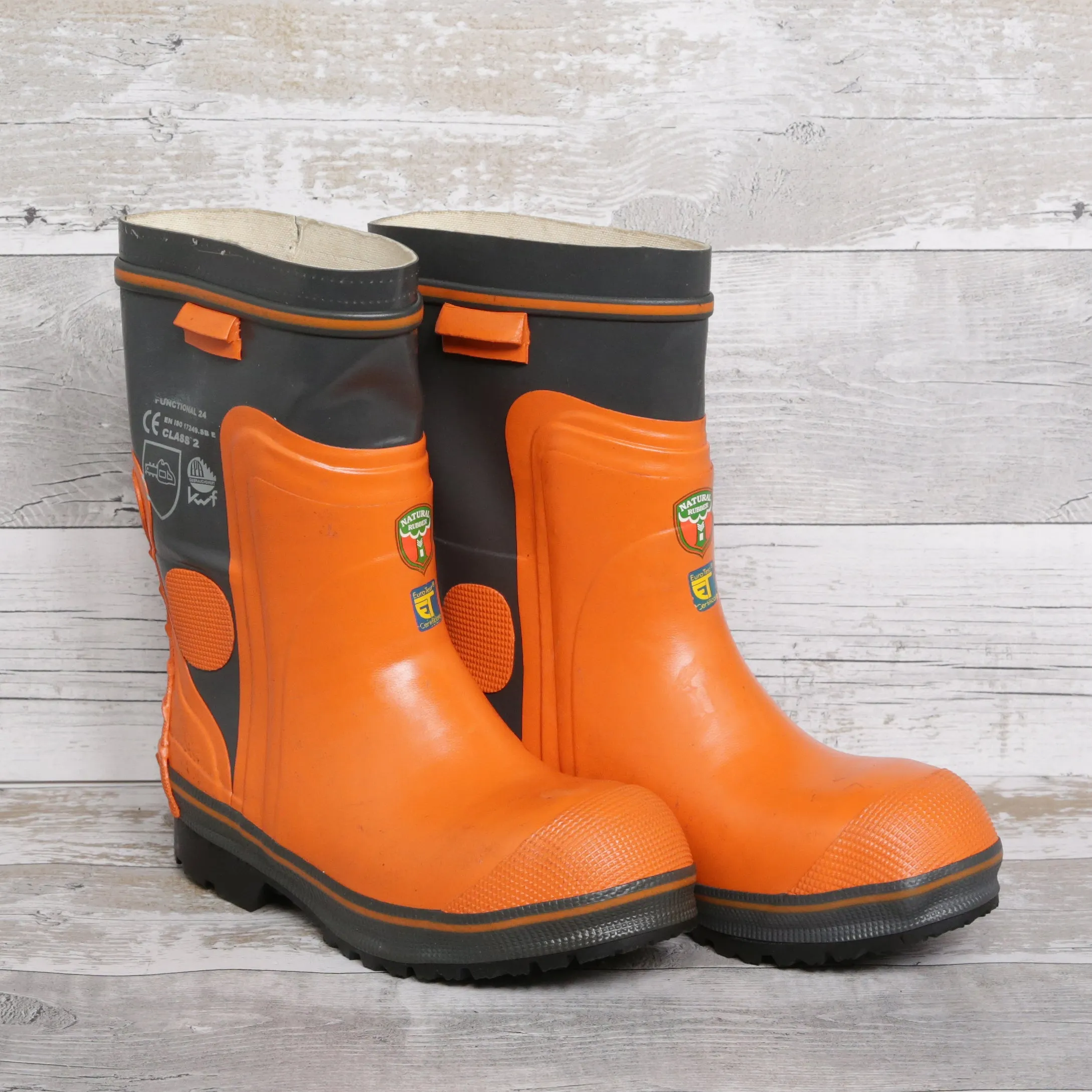 De-Branded Steel Toe Cap Chainsaw Class 2 Wellington Boots UK6.5