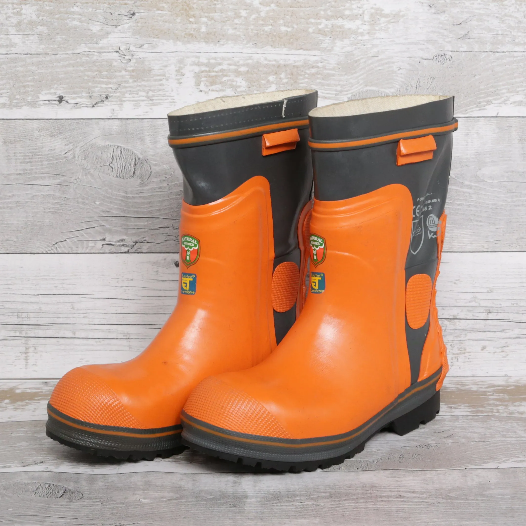 De-Branded Steel Toe Cap Chainsaw Class 2 Wellington Boots UK6.5