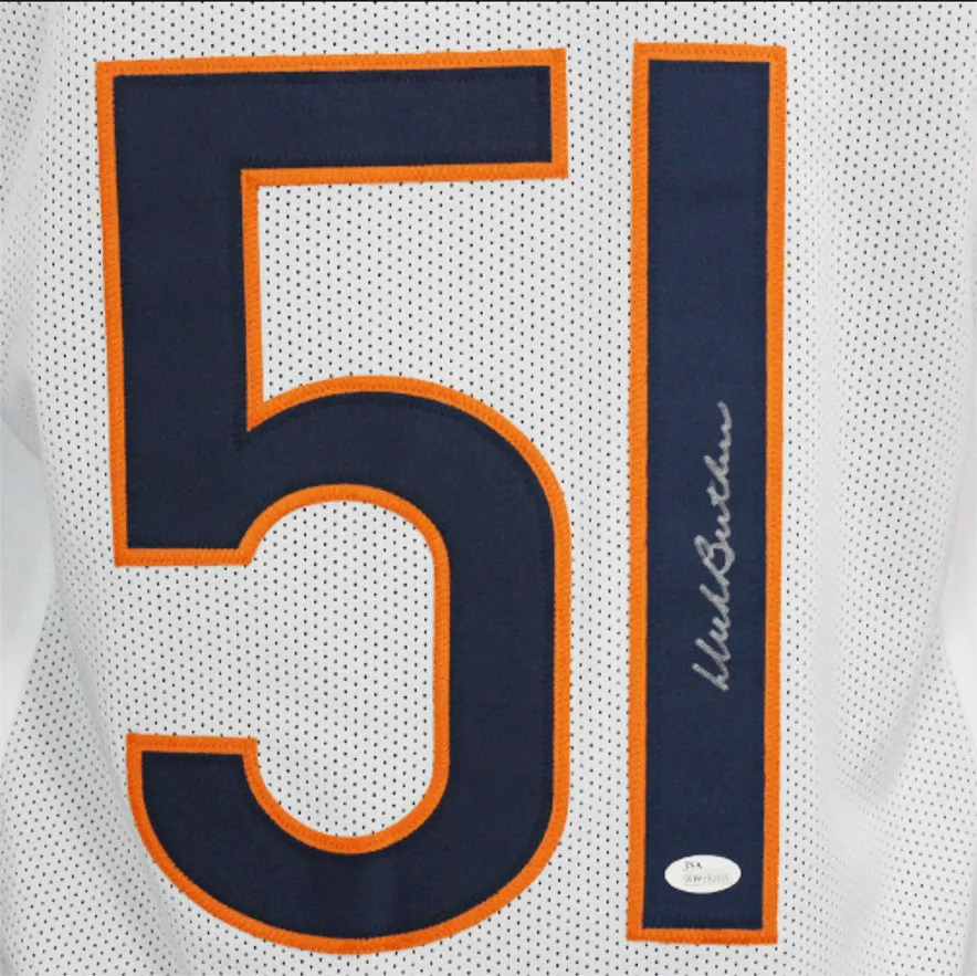 Dick Butkus Signed Chicago White Football Jersey (JSA)