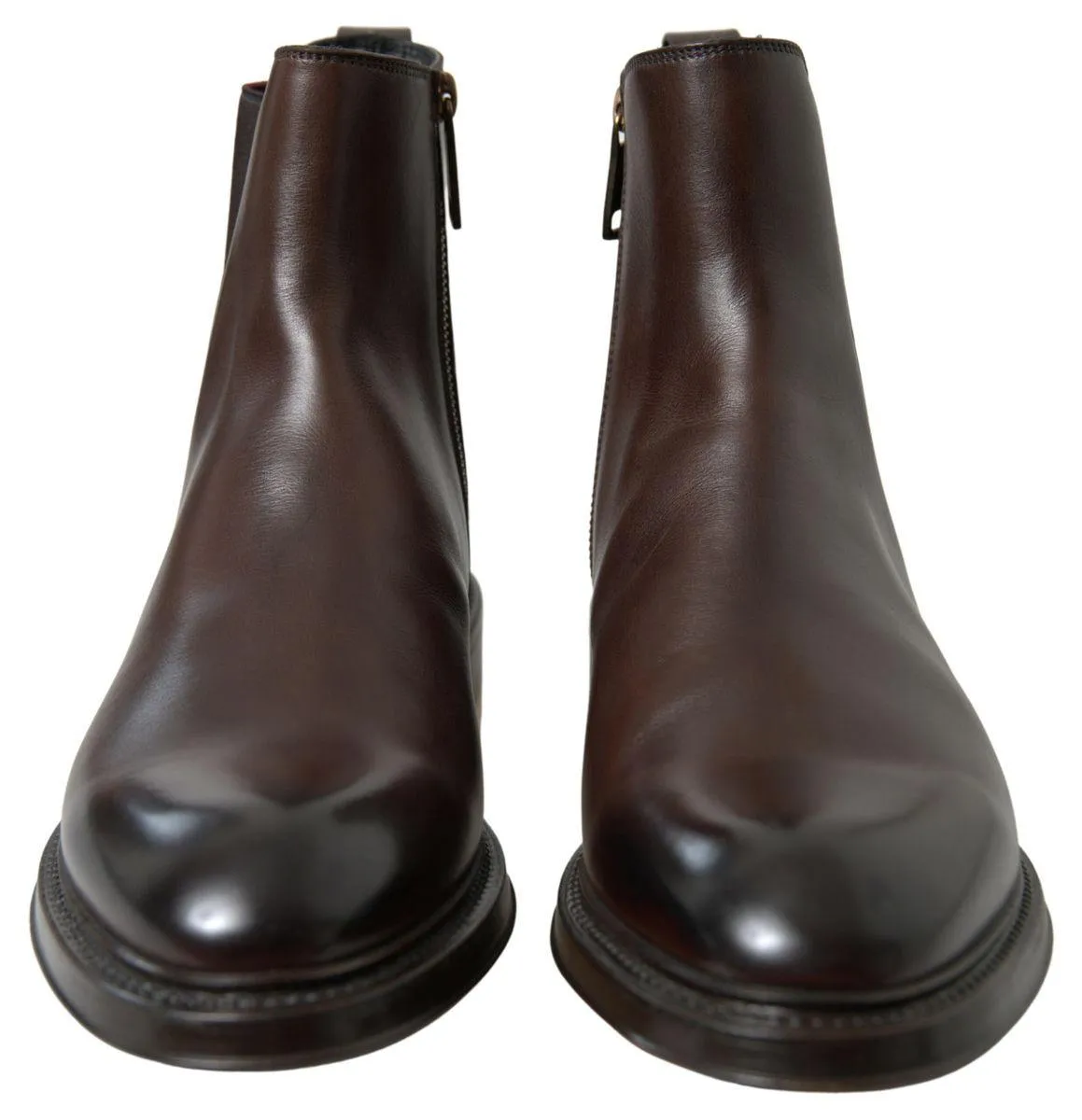 Dolce & Gabbana Brown Leather Chelsea Mens Boots Shoes