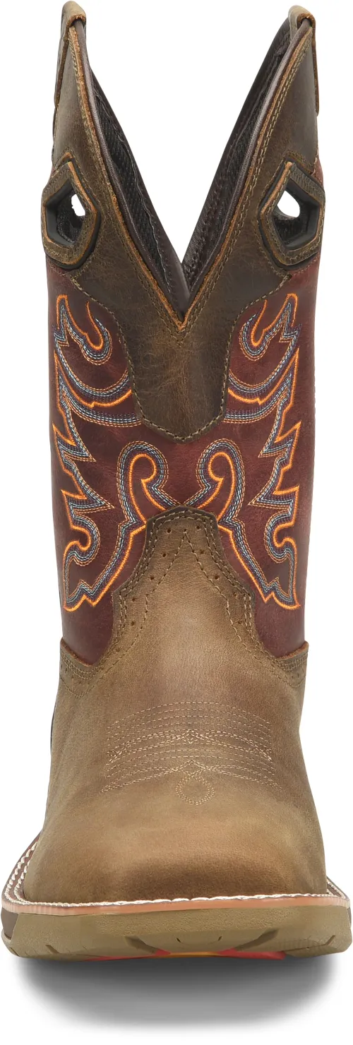 'Double H' Men's 11" Alridge Phantom Rider EH Western Square Toe - Brown